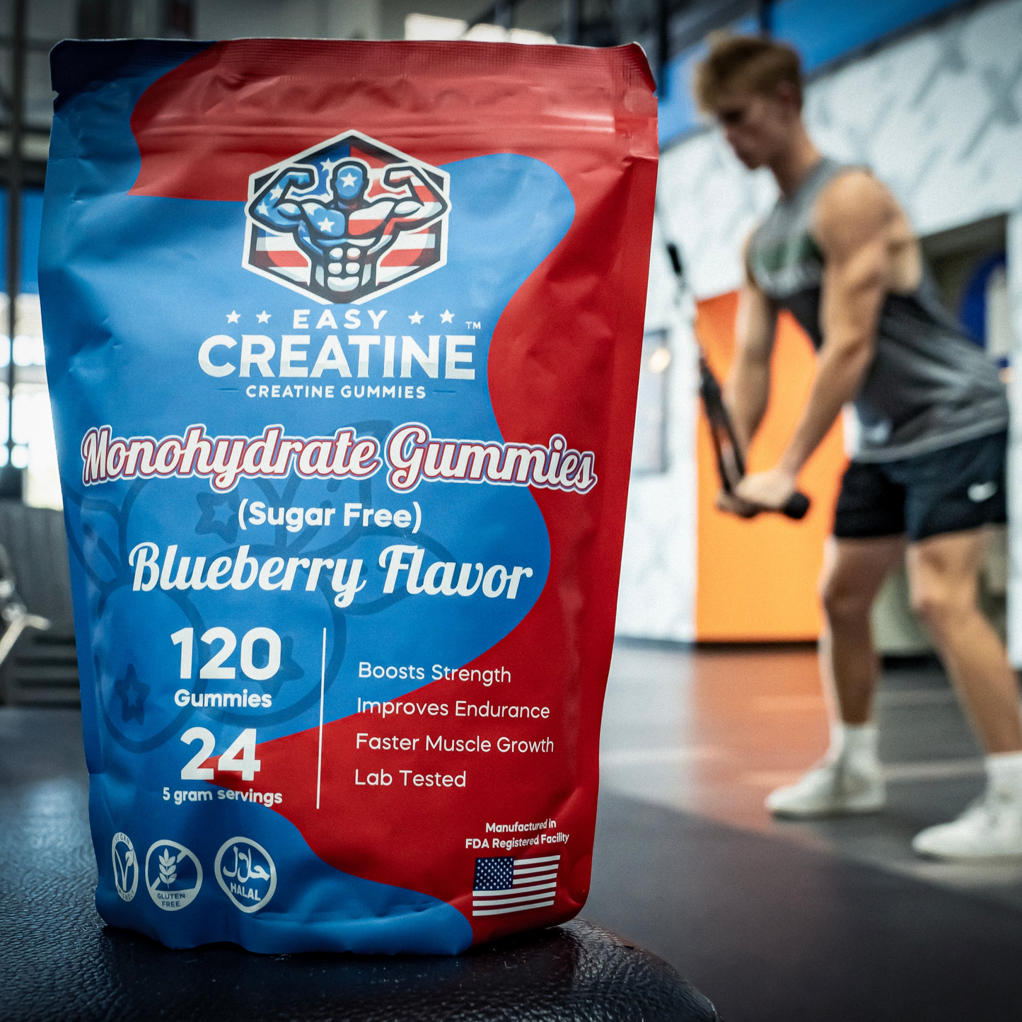 EasyCreatine Monohydrate Gummies - Blueberry Flavor (Sugar Free)